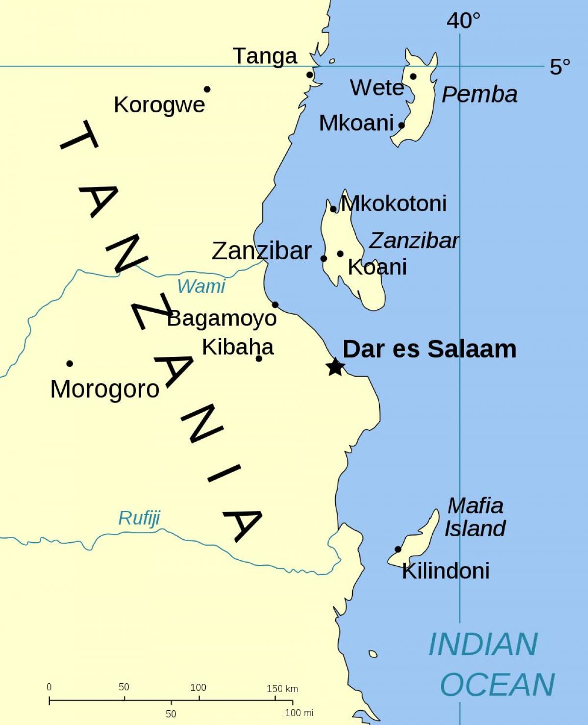 tanzania illas mapa