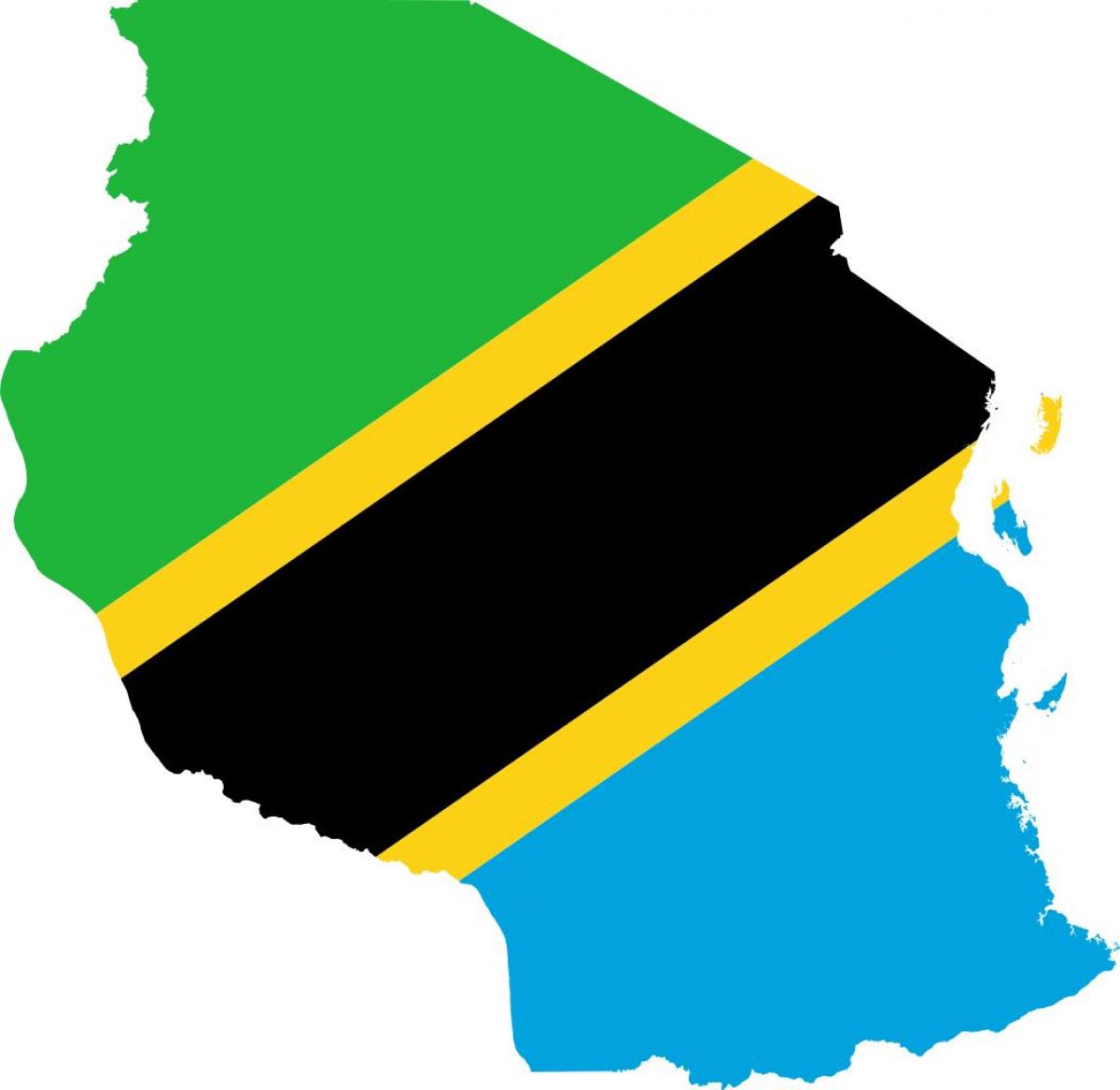 Mapa de tanzania bandeira