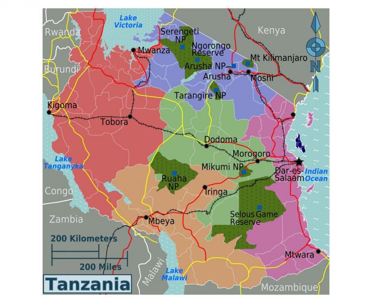 Mapa de tanzania lingua