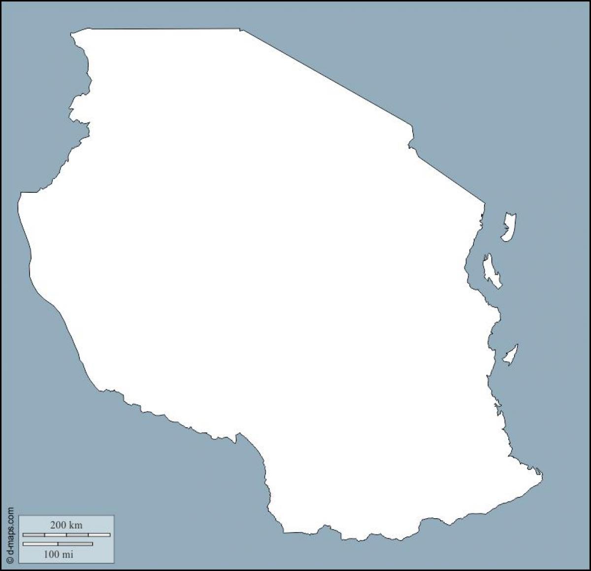 Mapa de tanzania contorno