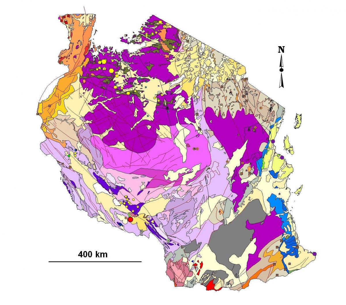Mapa de tanzania xeolóxica