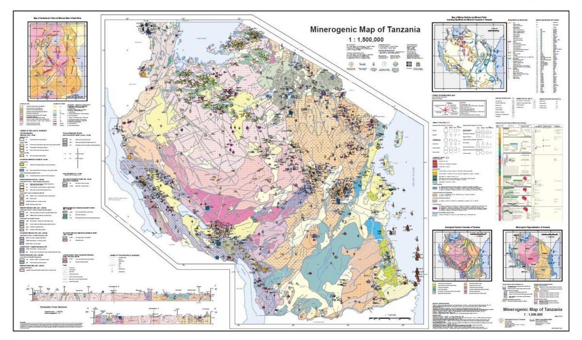 xeoloxía e mineral mapa de tanzania