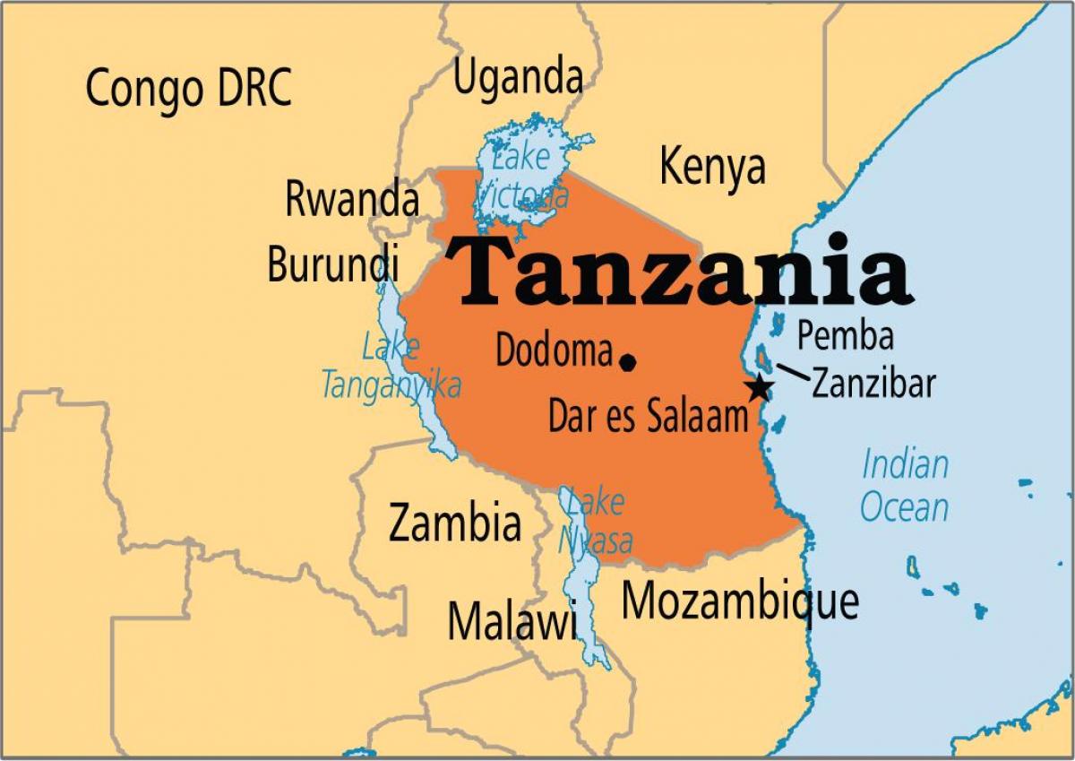 Mapa de dar es salaam, tanzania