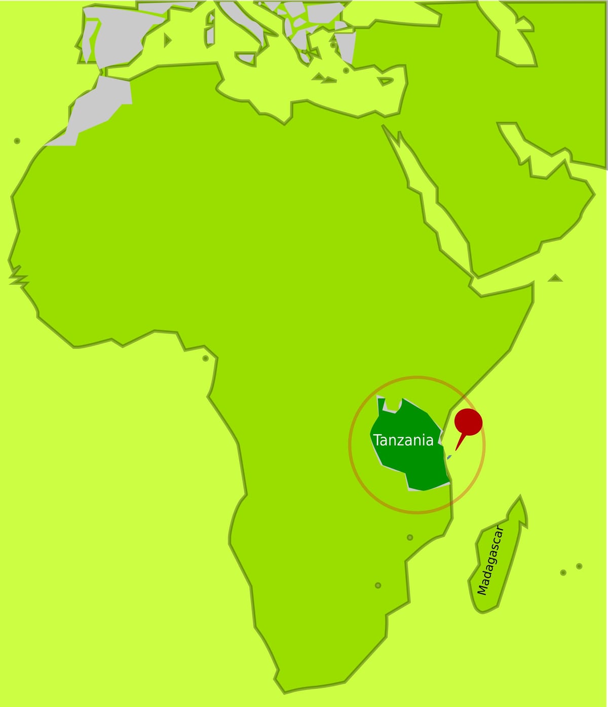 Mapa da illa de mafia tanzania