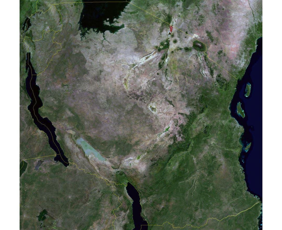 Mapa de satélite tanzania