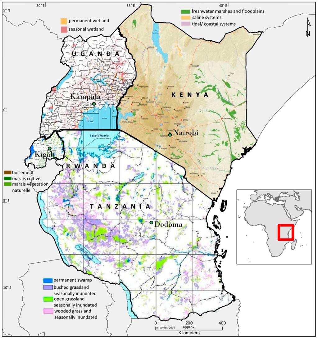 mapa de tanzania para mostrar sitios históricos