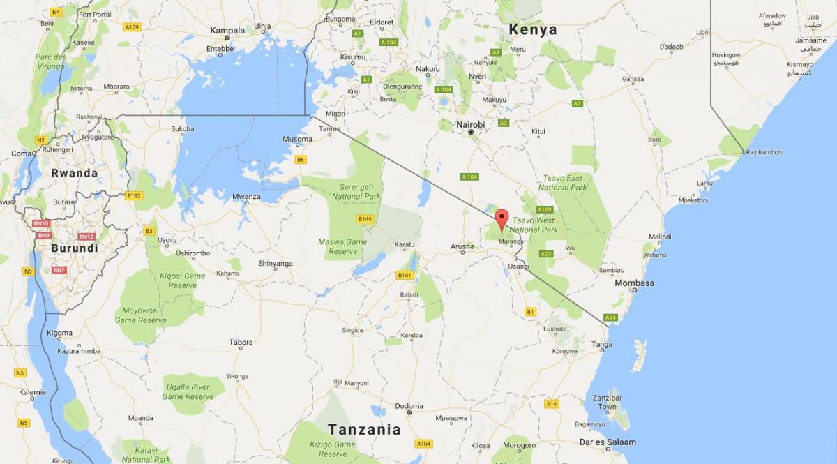 tanzania localización no mapa do mundo