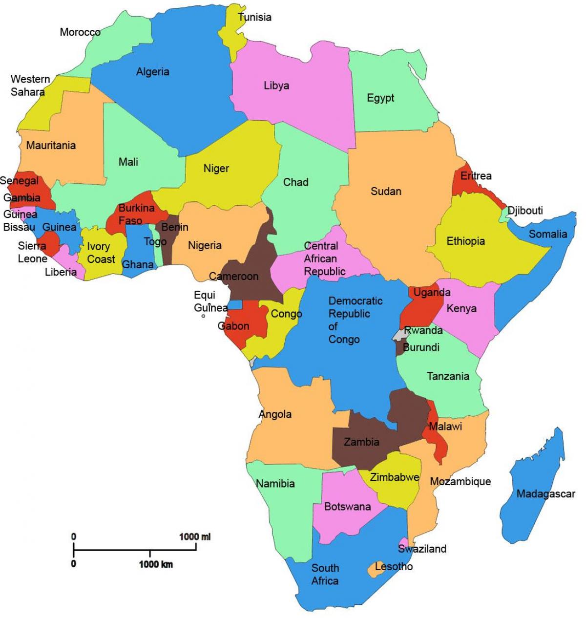 mapa de áfrica mostrando tanzania