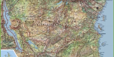 Mapa detallado tanzania