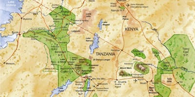 Mapa do norte de tanzania
