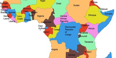 Mapa de áfrica mostrando tanzania