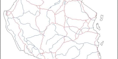 En branco mapa de tanzania