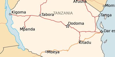 Mapa de tanzania ferroviaria