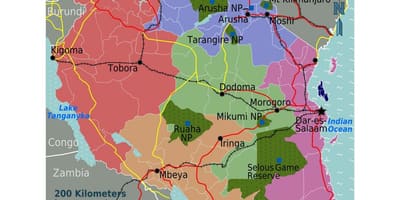 Mapa de tanzania lingua