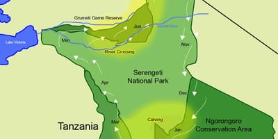 Mapa de tanzania migración 