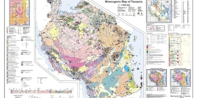 Xeoloxía e mineral mapa de tanzania