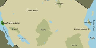 Mapa de tanzania montañas