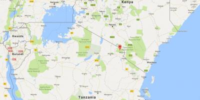 Tanzania localización no mapa do mundo