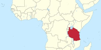 Tanzania no mapa de áfrica