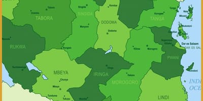 Mapa de tanzania vexetación
