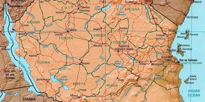 Tanzania xeográfica mapa